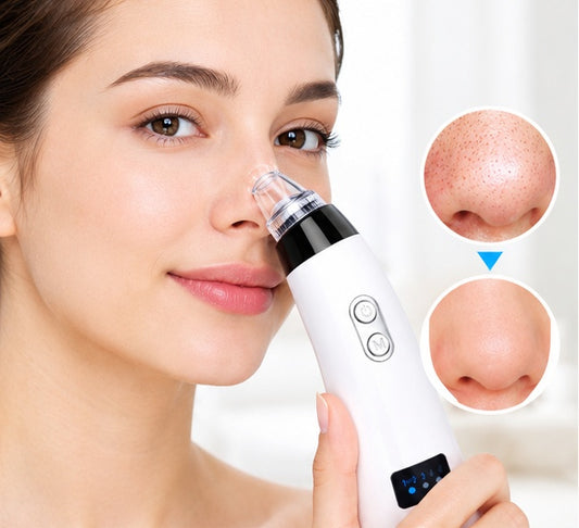 Rechargeable facial blackhead remover with adjustable suction settings