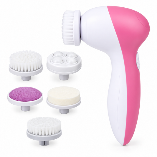 Szllh electric facial cleansing brush with five interchangeable attachments